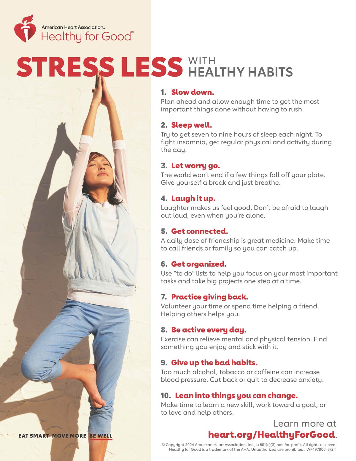 Fight Stress With Healthy Habits Infographic American Stroke Association