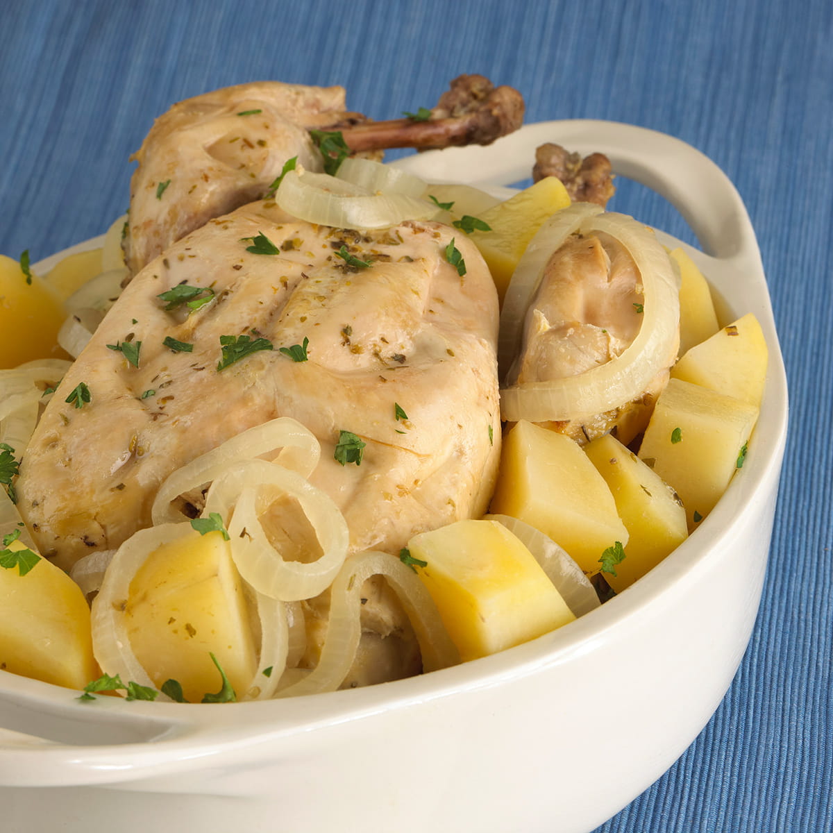 Crockpot Greek Chicken with Lemon Potatoes