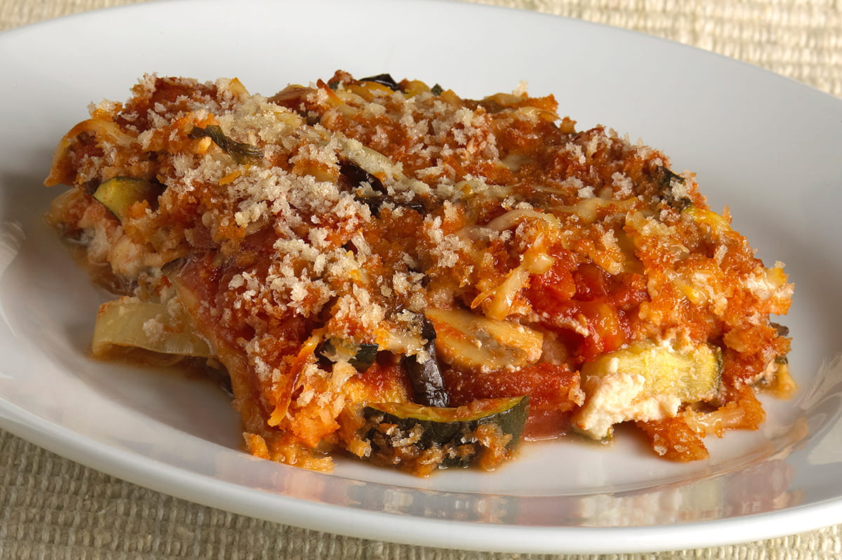 Eggplant, Cheese & Tomato Bake