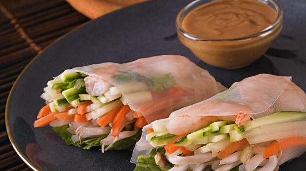 Spring Vegetable Rolls with Shrimp