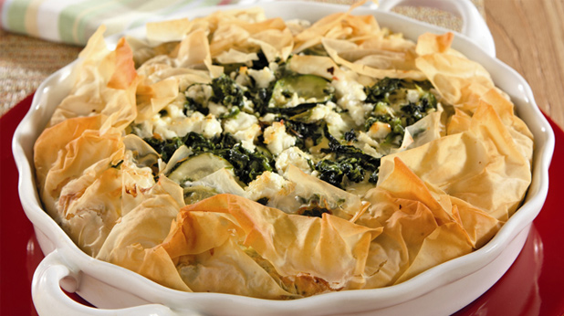 Vegetable and Goat Cheese Phyllo Pie