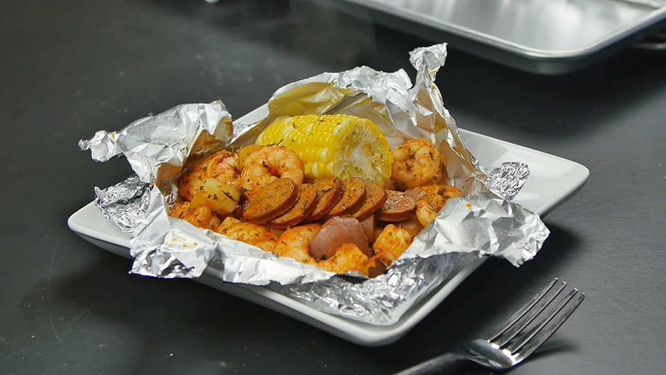 Foil Packet Cajun Boil Shrimp