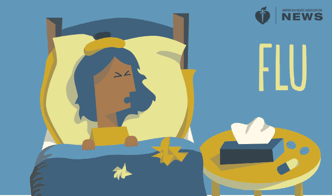 Sick with the flu.