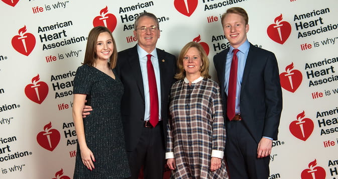 Lauren, John, Lisa and Jacob Warner on Nov. 12. (Photo by American Heart Association)