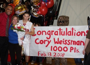Photo of Cory Weissman after reaching 1000 points