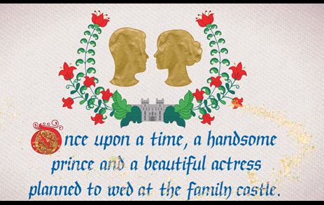 Screen visual of Royal marriage video