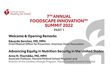 2022 Summit Advancing Equity in Nutrition Security