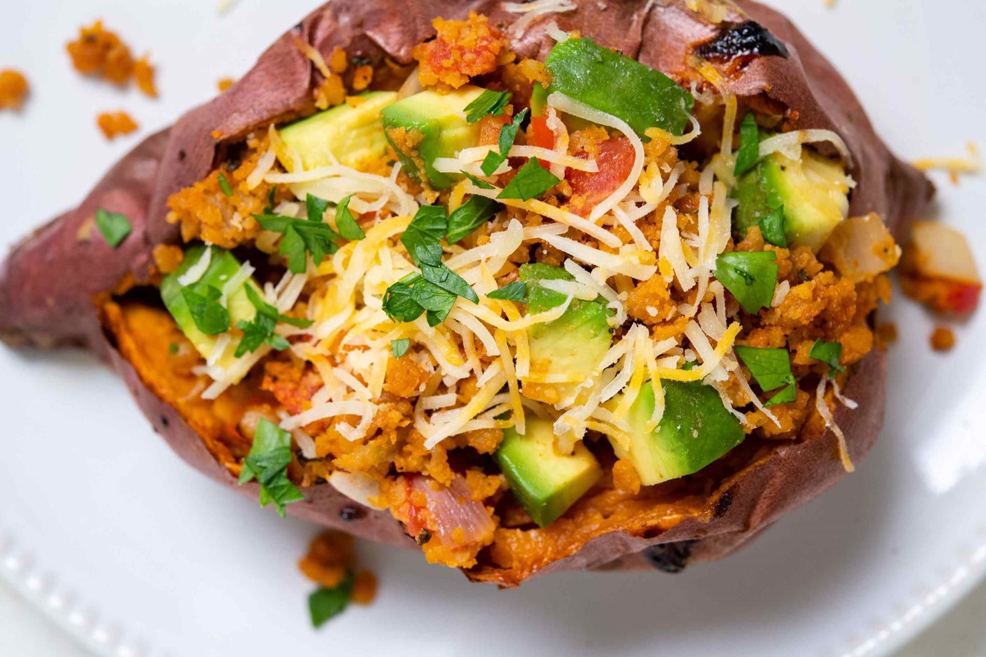 HeartHealthy Avocado Turkey Chili Stuffed Sweet Potatoes American