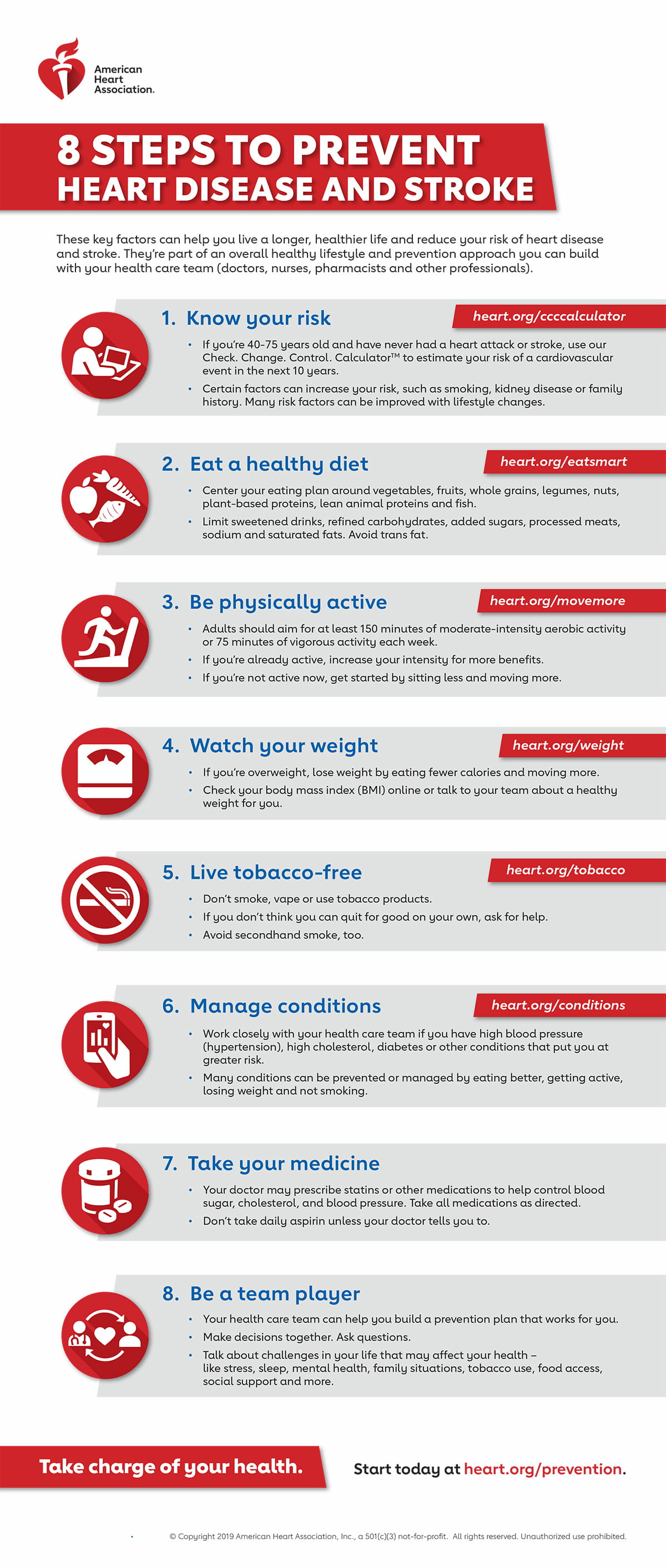 8 steps to prevent heart disease and stroke