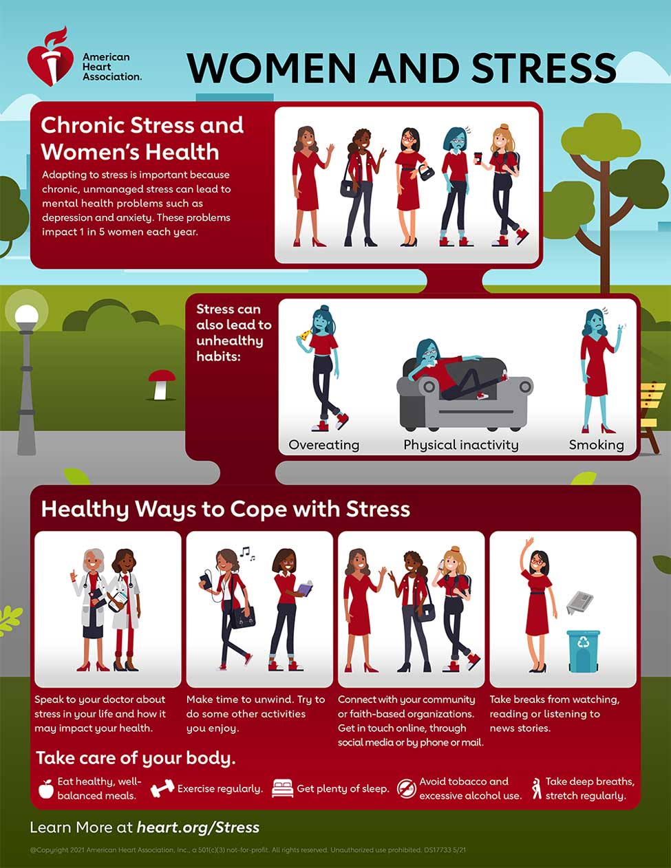 Infografía sobre el estrés y las mujeres