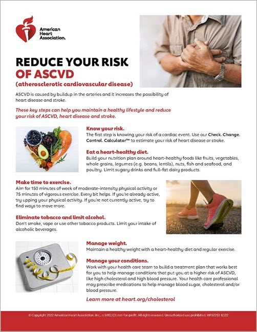 Reduce your ASCVD risk infographic