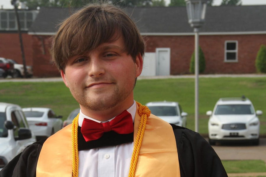 Hunter in his graduation gown