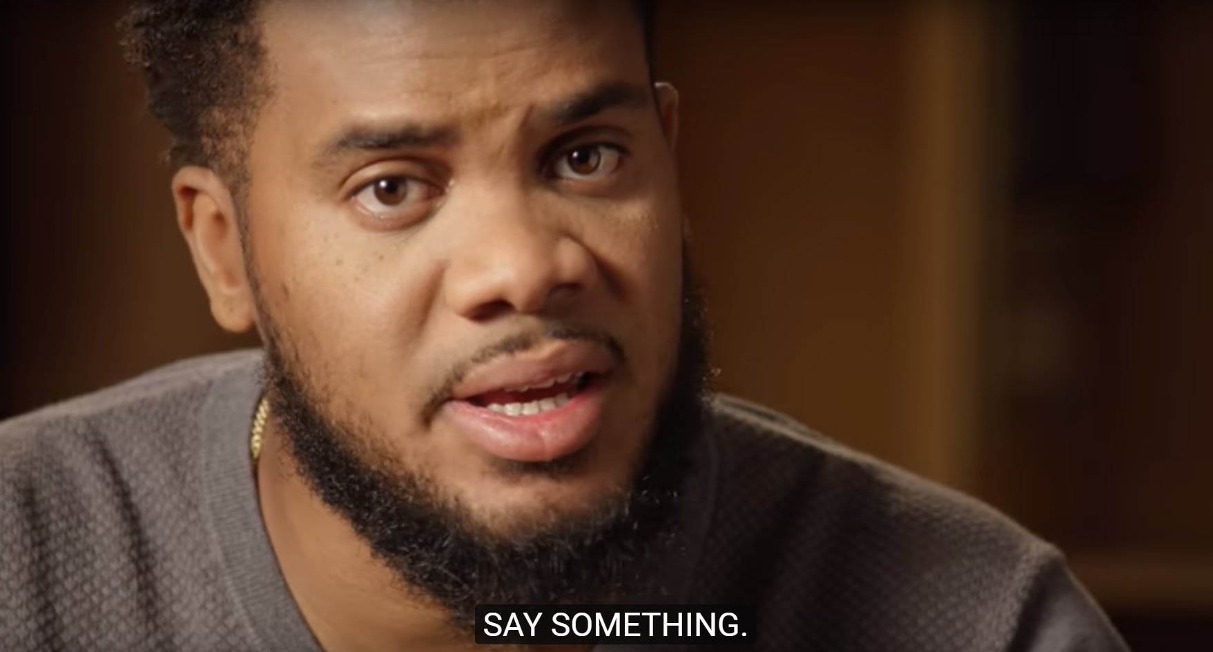 Kenley Jansen video screenshot, with caption "Say Something"