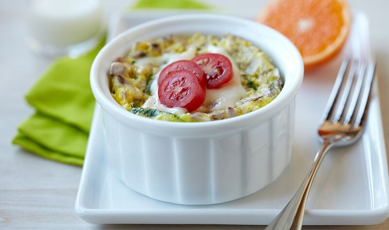 Microwave Egg & Veggie Breakfast bowl