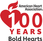 American Heart Association 100 Years Bold Hearts logo