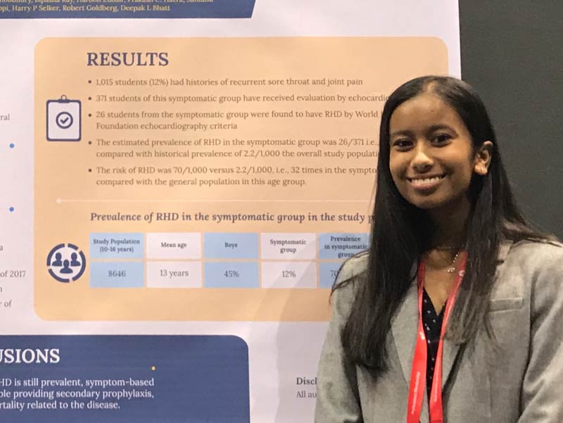 Bipasha Ray, 15-year-old, presents her study at Scientific Sessions 2018. (Photo courtesy of the Ray family)