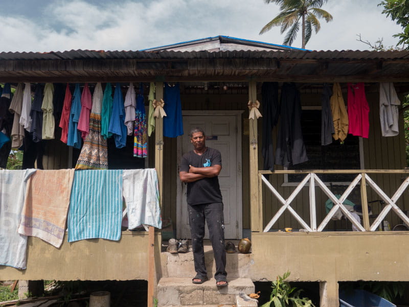 Puerto Rico man at his Hurricane Maria destroyed house in Luquillo, Puerto Rico, on Sept. 19, 2018. (Angel Valentin/stringer, Getty Images)