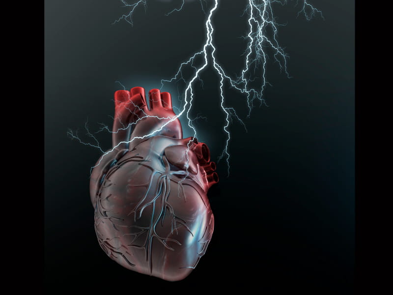Heart being hit by lightning