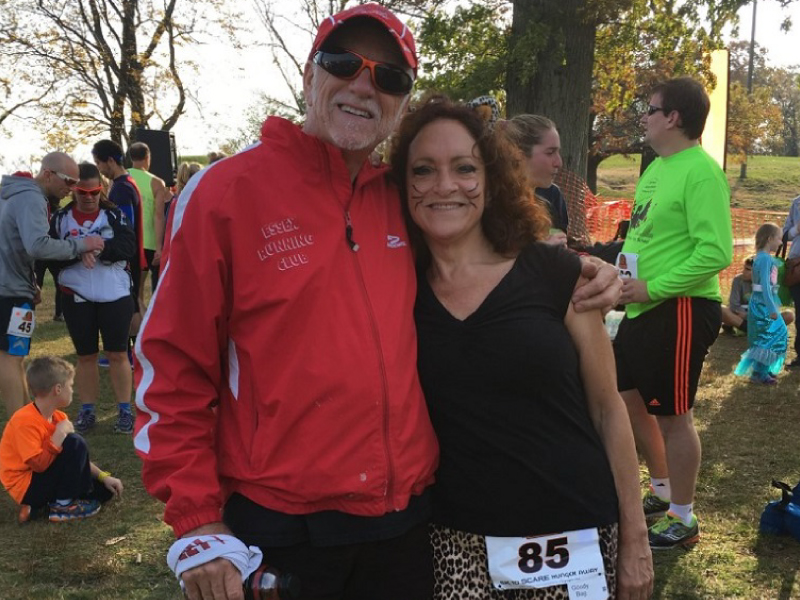 Tom and Martta Kelly after a Halloween 5K near their home in New Jersey. (Photo courtesy of Martta Kelly)