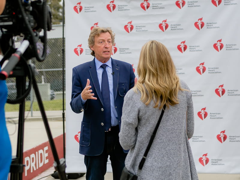Heart attack survivor and “So You Think You Can Dance” judge Nigel Lythgoe at an American Heart Challenge event in San Diego in May. (Photo by Sheri Tennison Berg for AHA)