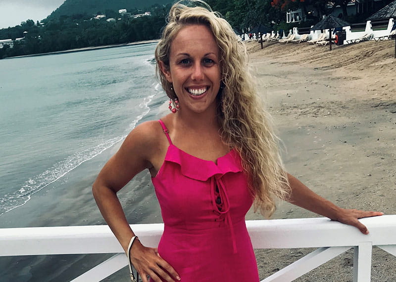 Caitlin Barber, on her 2019 honeymoon in St. Lucia, before she came down with a mild COVID-19 case that turned into 'long COVID.' (Photo courtesy of Caitlin Barber)