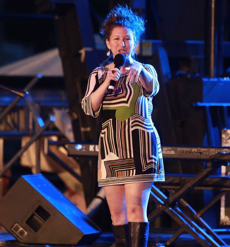 Comedian Jessica Halem performs at The Rally during NYC Pride 2013. (Robin Marchant/Getty Images Entertainment via Getty Images)