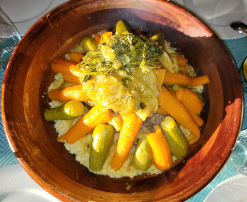 Moroccan couscous, served by Naima Moustaid-Moussa. (Photo courtesy of Naima Moustaid-Moussa)
