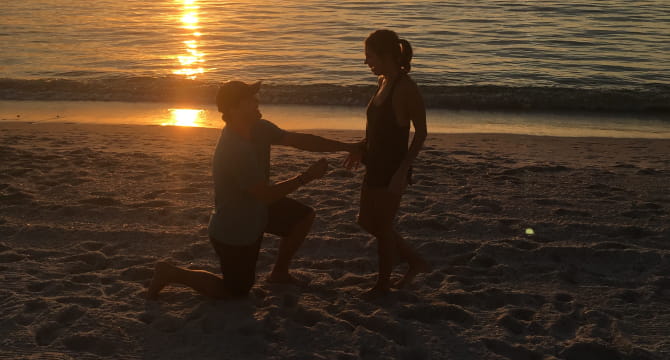 Jake Suter (left) proposed to girlfriend Keidryn Nimsgern seven months after a 911 dispatcher walked him through giving her CPR. (Photo courtesy of Keidryn Nimsgern)