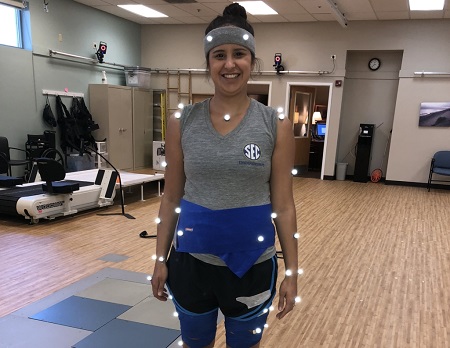 Alyssa Duane wearing sensors during stroke rehab