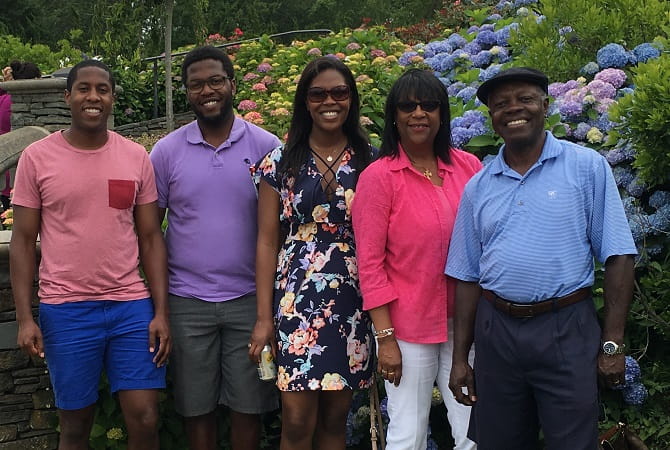 Dr. Ivor Benjamin with his family in Rhode Island last July. (Photo courtesy of Ivor Benjamin)