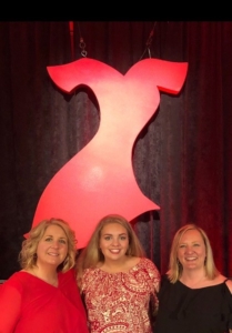 Christa and Katie Murphy with Beth Tomlin, the science teacher who taught Katie the signs of stroke.