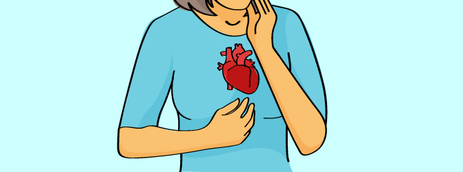 Illustration of woman's torso and heart