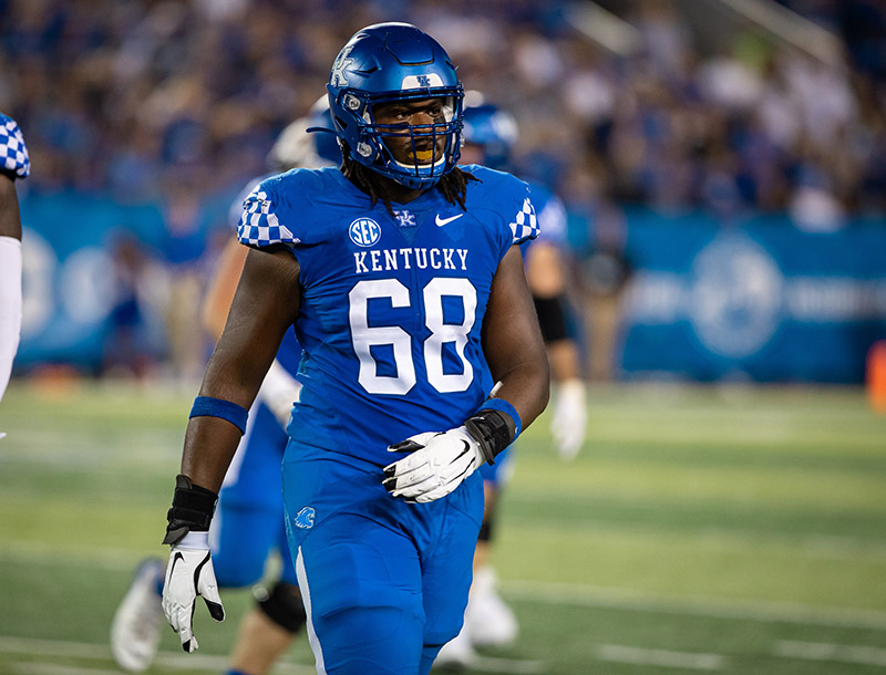 Kenneth Horsey started every game in the 2021 season and his team brought home the victory in the Citrus Bowl on New Year's Day. (Photo courtesy of University of Kentucky Athletics)
