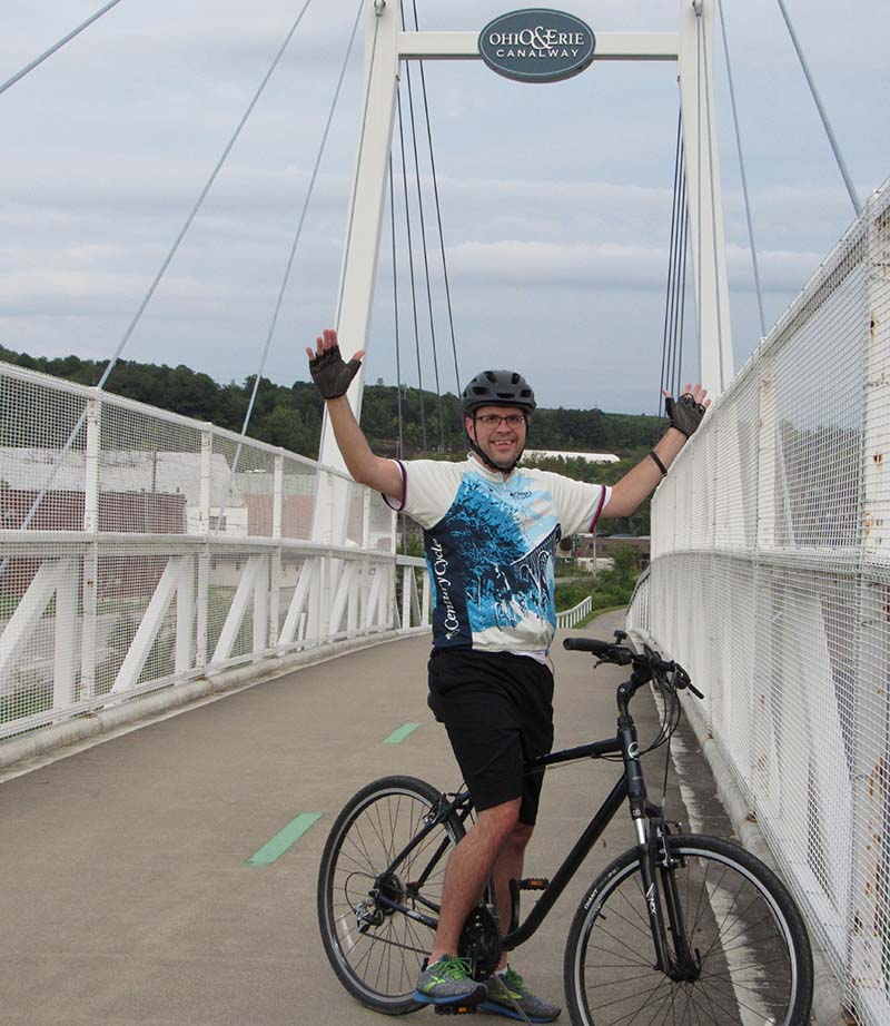 Jeff Russ cycled the 87-mile Ohio & Erie Canal Towpath Trail in sections over the course of a few months after his heart failure diagnosis. (Photo courtesy of the Russes)