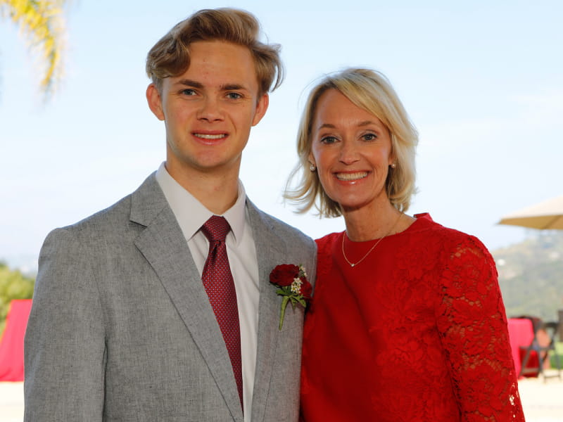 Cardiac arrest survivor Ben Blankenhorn with his mom, Kim. (American Heart Association)