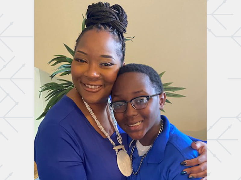 Heart failure survivor and transplant recipient Danecia Williams (left) and her son, Isaiah. (Photo courtesy of Danecia Williams)