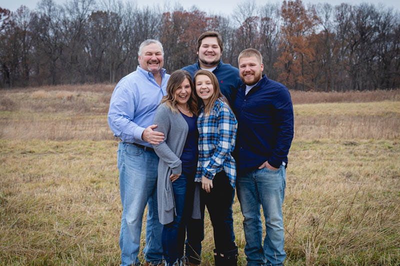 Peter Denton with his wife, Kristy, and children, Hunter, David and Gabriela. (Photo by Coley Kennedy)