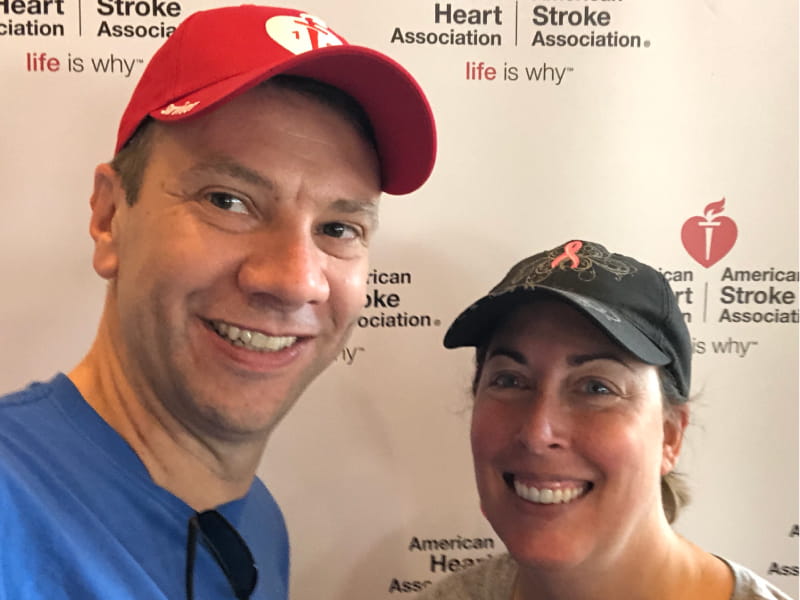 Jason Tschetter (left) and his wife, Gina, at the 2018 Twin Cities Heart Walk. (Photo courtesy of Jason Tschetter)