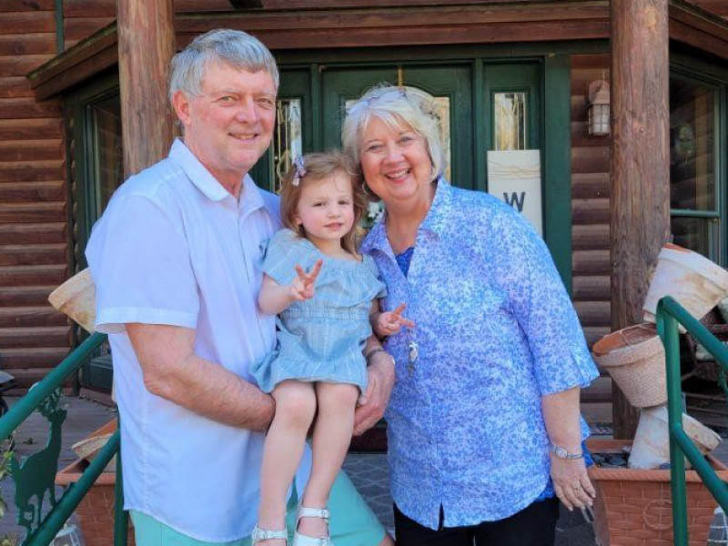 Diana Nickel with her husband, Paul, and granddaughter, Quinn. (Photo courtesy of Diana Nickel)