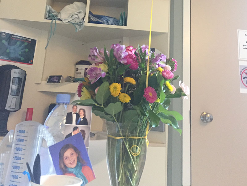 The photo by Stephanie's bedside of her daughter, Madeline, that motivated her during her recovery. (Photo courtesy of Stephanie Gerding)