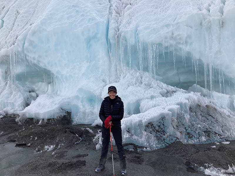 Lisa Abbott ice climbing in North Conway, New Hampshire. (Photo courtesy of Lisa Abbott)