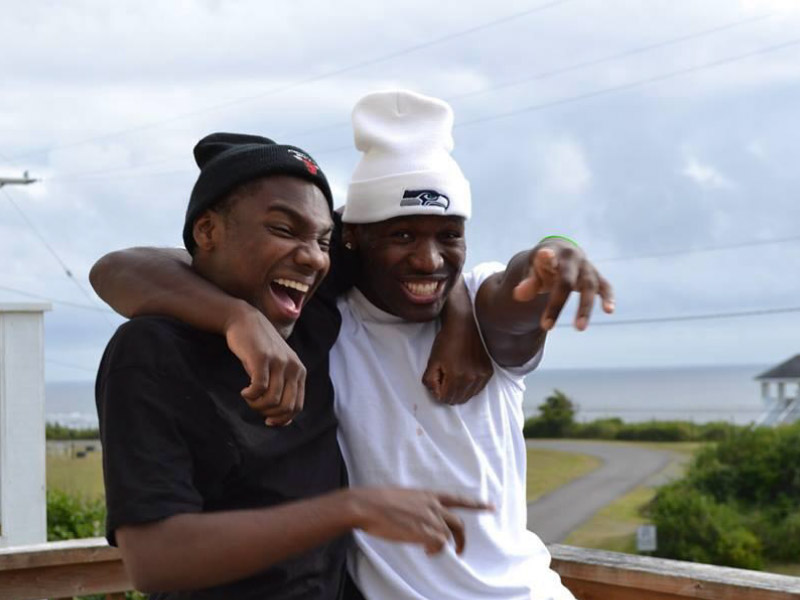 Kevin Marcus Miller, left, and his brother and best friend, Cameron Miller, enjoying a laugh on a family vacation. (Photo courtesy of Kevin Marcus Miller)