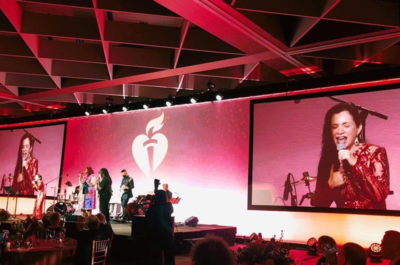 Valerie Giglio singing at the 2022 Boston Heart & Stroke Ball. (Photo courtesy of Valerie Giglio)