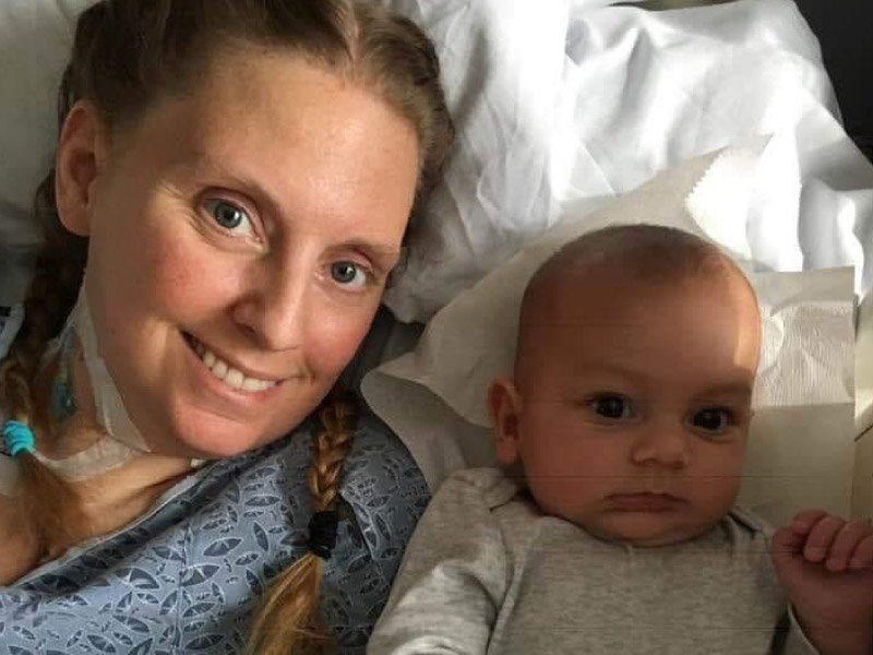 Kristy Novillo in the hospital with her son, Dominic. (Photo courtesy of Jorge Novillo)