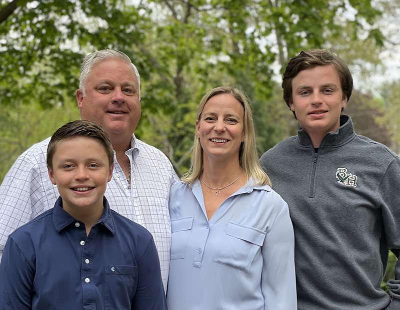 The O'Connell family, from left: Declan, Michael, Brooke and Quinn. (Photo by Linda Benish)