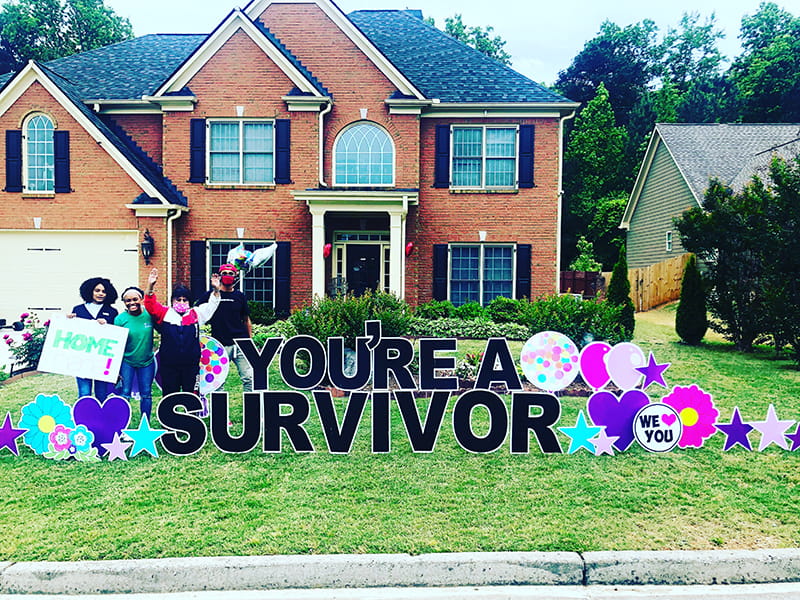 Alvis Whitlow's family celebrates her COVID-19 survival. (Photo courtesy of Marranda Edwards)