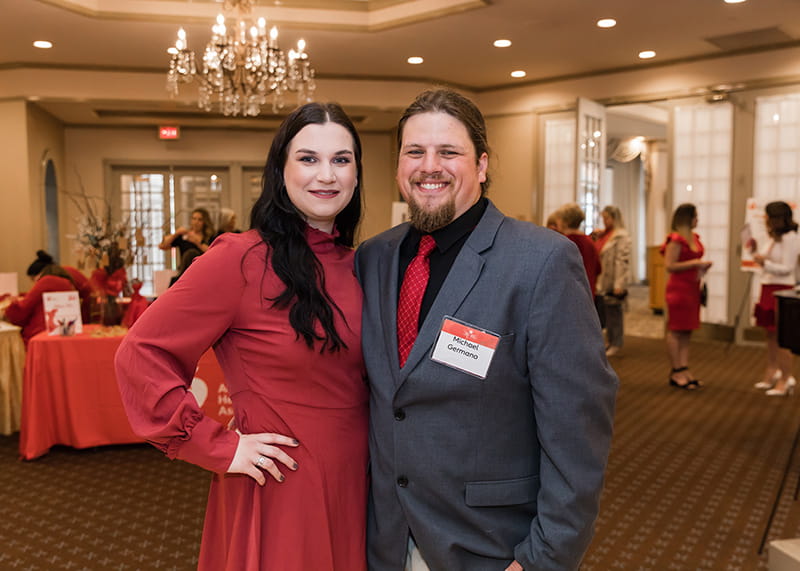 Vicky King and fiancé Mike Germano attending the Southern NJ Go Red for Women Luncheon in Voorhees, NJ in April 2019. (Photo courtesy of Shotwell Productions)