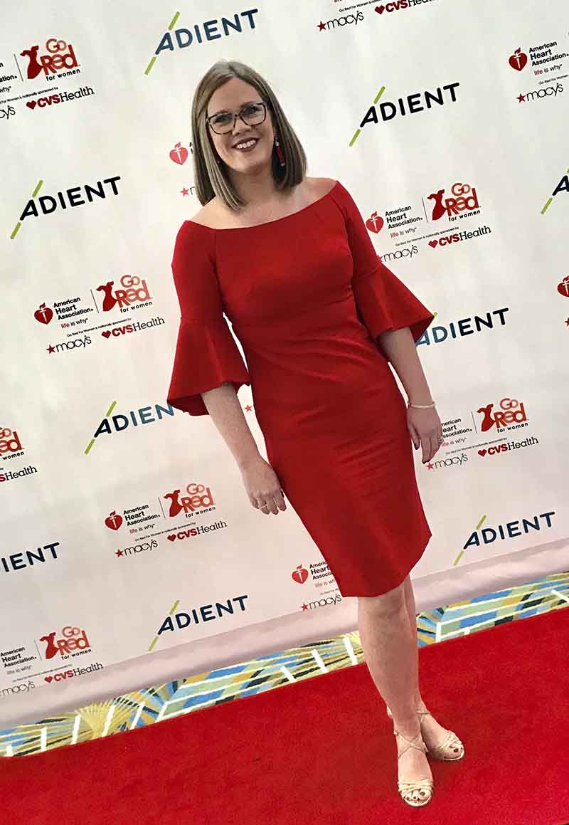 Kelly Sosnowski in 2018 at her first Go Red for Women luncheon in Detroit. (Photo courtesy of Kelly Sosnowski)