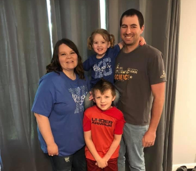 Zach Nelson with his family at their home in Kansas, from left: Wife Leah, son Drew, daughter Taya and Zach. (Photo courtesy of Zach Nelson)