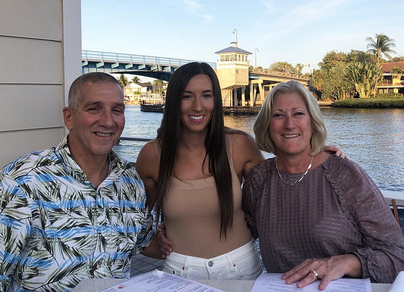 Marissa Fattore (center) with her parents, Daniel (left) and Karen Fattore. (Photo courtesy of Marissa Fattore)